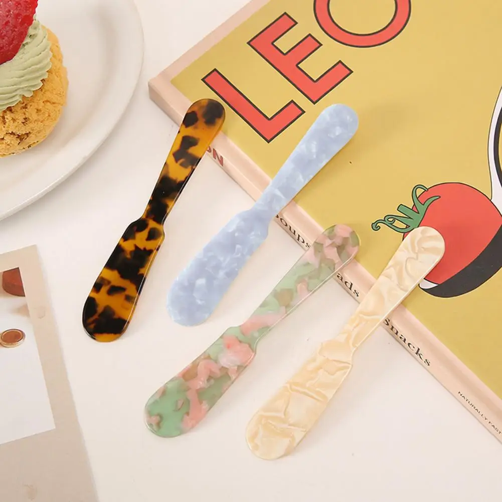 Colorful Acrylic Ice Cream Spoon Coffee Caviar Spoon Stirring Spoons Dessert Cake Knife Teaspoon Crafts Kitchen Tool Tableware glass dessert spoon