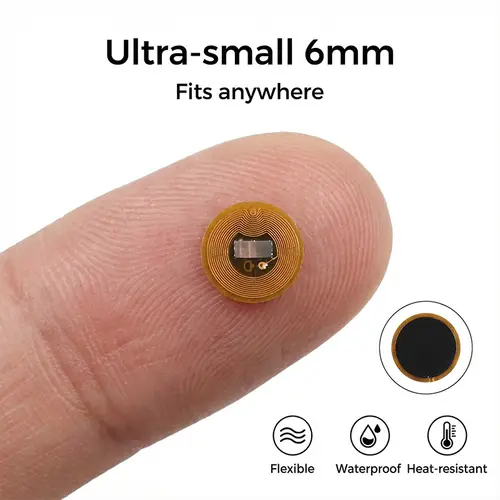 Diameter 6mm NXP NTAG213 NFC Tags  Programmable RFID Stickers Round Waterproof Flexible FPC NFC Labels for Phones Wearables