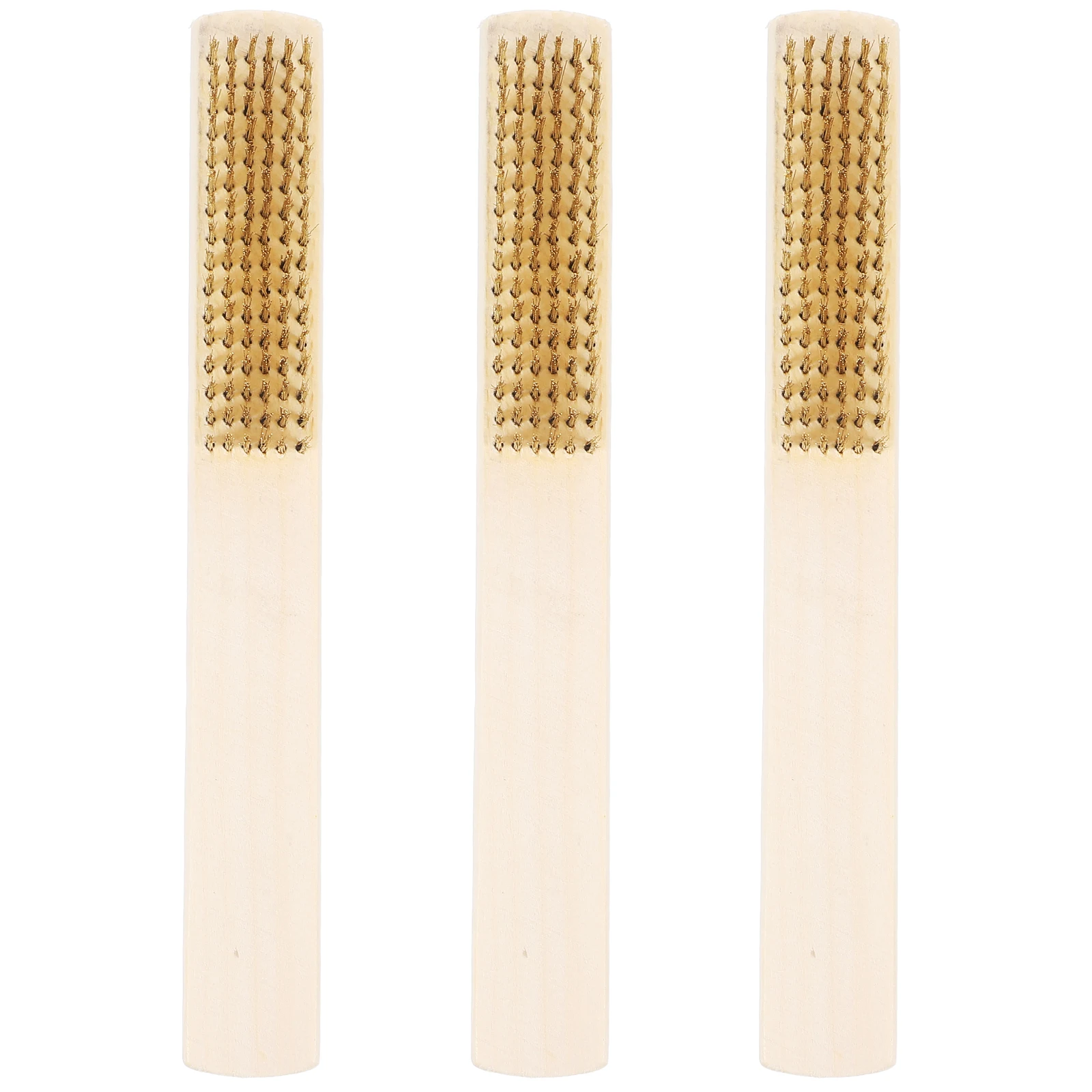

3 pcs Portable Wire Brushes Rust Cleaning Wire Brushes Wooden Handle Copper Wire Brushes