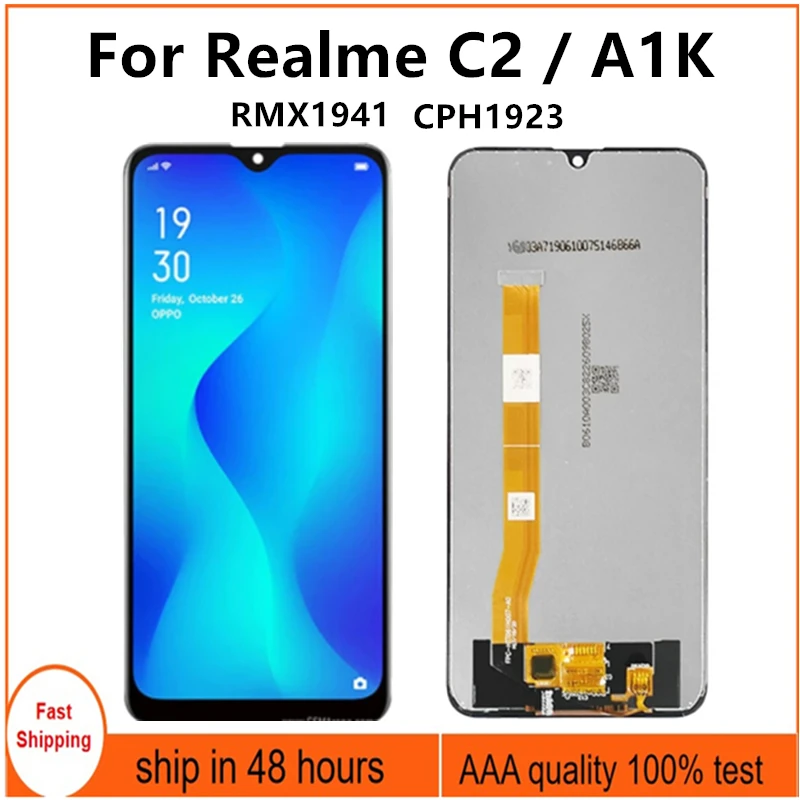 

6.1" LCD For Realme C2 RMX1941 LCD Display Touch Screen Digitizer Assembly Replacement For OPPO A1K CPH1923 Screen