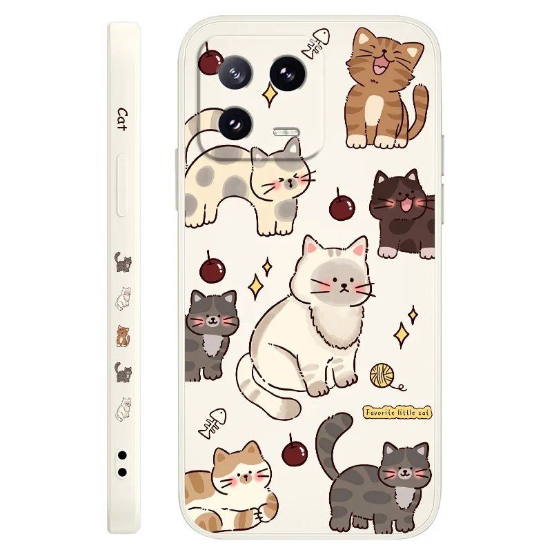 Adorable Cat Liquid Silicone Phone Case Cover