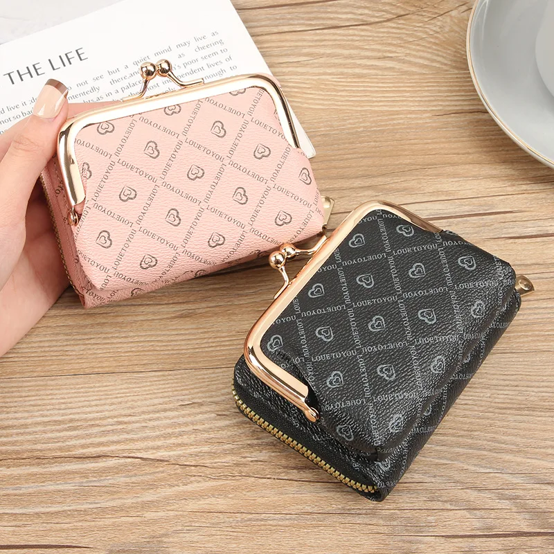 Ladies Wallets Fashion Zipper Card Holder Wallet Coin Pocket Leather Print Minimalist Purse Key Case carteras women wallet