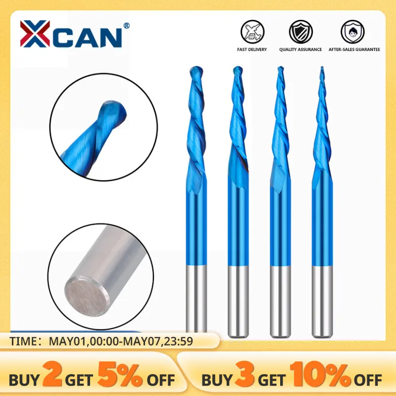 Fraise à Bois Conique à Double Cannelures En Carbure Pour Sculpture CNC