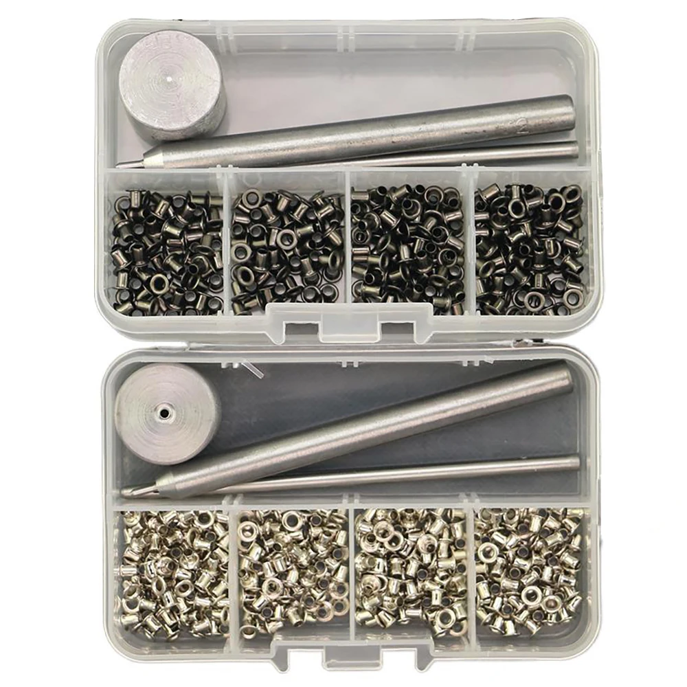 

300pcs 2/2.5mm Internal 4-Colors Tool sets Electroplating Of Copper Without Gasket Eyelets 304# Steel Tools Sets