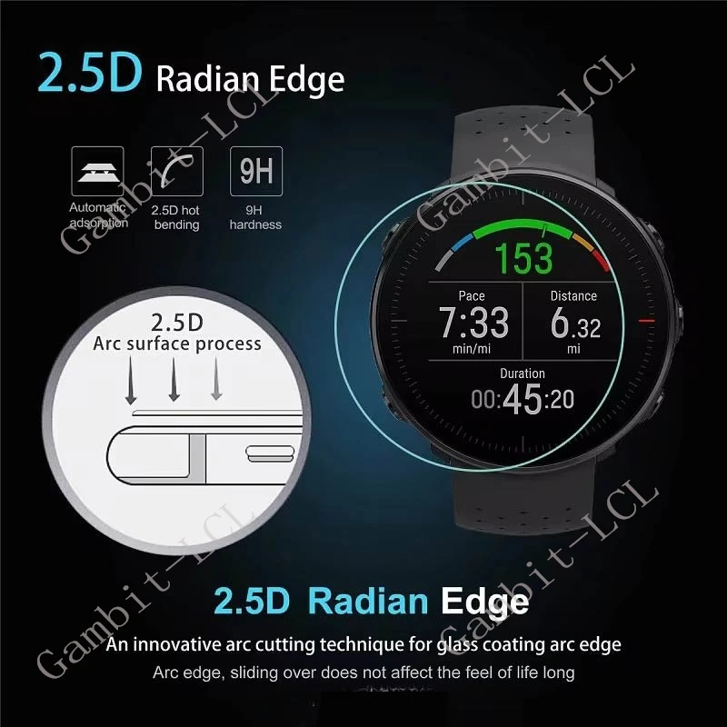 Premium 3-Pack 9H Tempered Glass Smart Watch Screen Protector Film