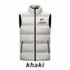 Men's Sleeveless Vest Stand Collar Thicken Jacket Down Windproof Winter Coat Custom Printing Company Brand Diy Logo Warm Vest 6