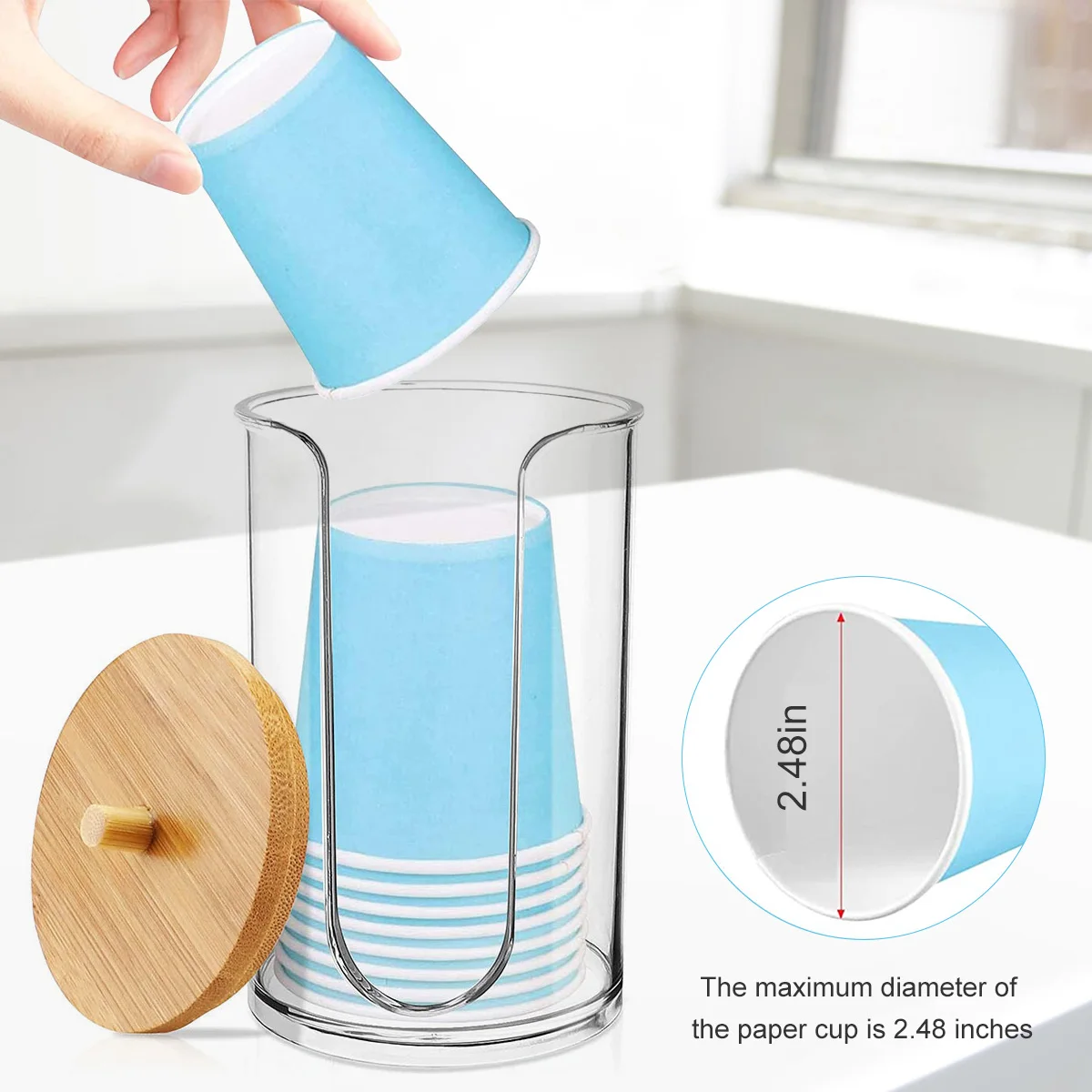 2/3/4Pcs Acrylic Storage Box Bathroom Clear Cotton Swab Makeup Jars Dispenser Bamboo Lids Tray Holder Qtip Reusable 5