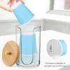 2/3/4Pcs Acrylic Storage Box Bathroom Clear Cotton Swab Makeup Jars Dispenser Bamboo Lids Tray Holder Qtip Reusable 5