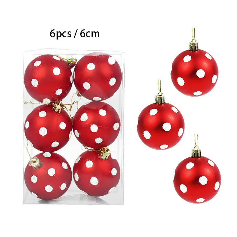 thumbnail image 1 of 1 caja de bolas navideñas de plástico doradas de 3 a 6 cm, regalo para árbol de Navidad, adornos colgantes para Navidad 2024, decoración para el hogar y fiestas navideñas, 1 of 5