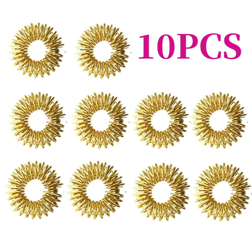 Acupressure Rings Spiky Sensory Finger Rings Set for Teens Adults Stress Reducer Massager Stress Relief Fidget Toys 10PCS/Pack