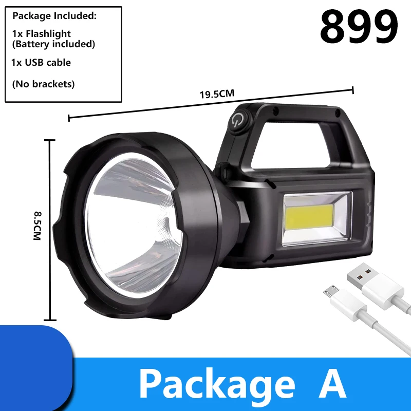 Foco LED recargable de alto lúmenes, linterna superbrillante Con 4 modos,  reflector grande impermeable IPX5 con trípode