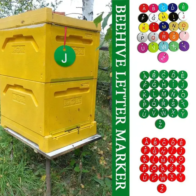 26 Angol Levél A-Z Beehive Számozott Címke Jelölő Címkével A Méhészeti Dobozszámmal. - Image 6