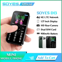 SOYES D13 4G LTE Mini Mobile Phone 1.77 Inch Touch Keypad Cellphone 900mAh Dual SIM Type-C SOS Small Phone 1