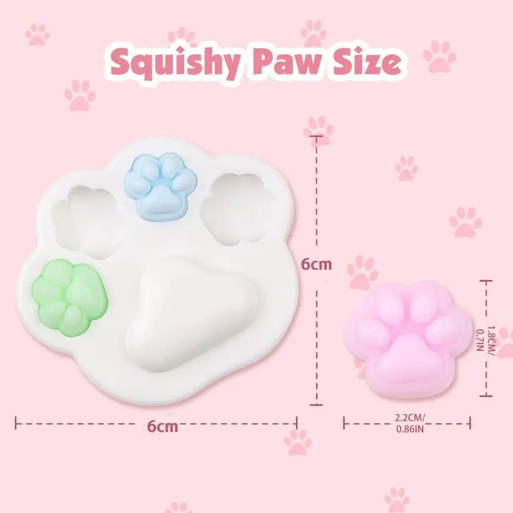 New Kawaii Cat Paw Squeeze Toy Colorful Novelty Relief Stess Toy Detachable Cat Paw Palette Animal Paw Fidget Toy 6