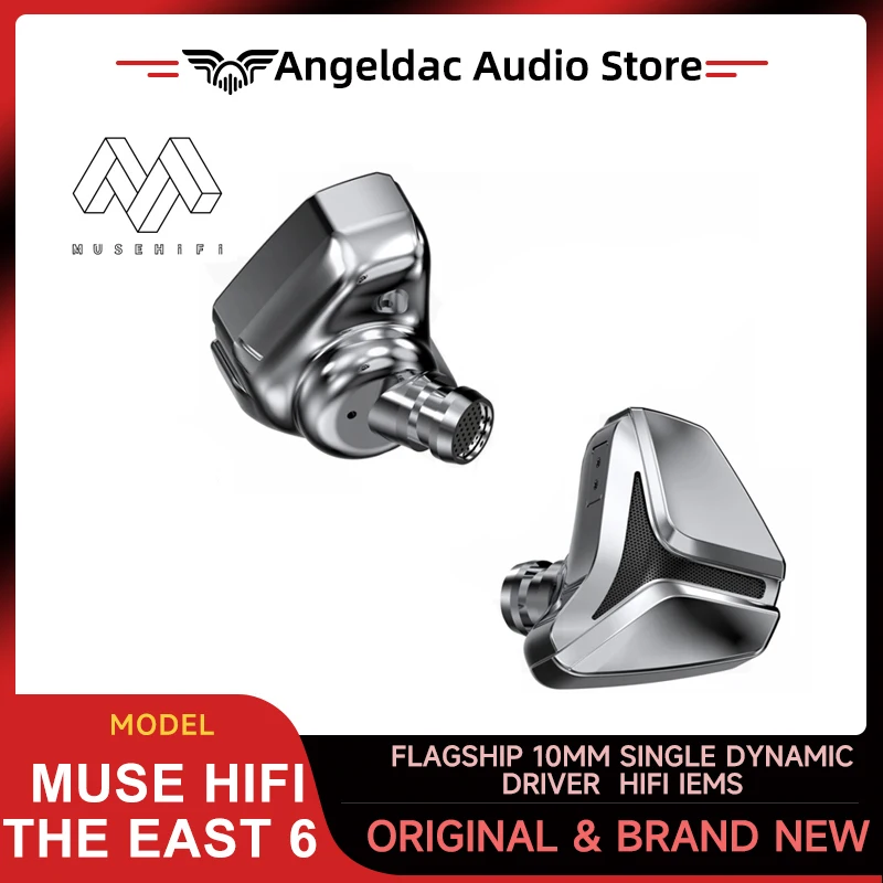MUSEHIFI The East 6 Flagship 10mm Single Dynamic Driver in-Ear Monitors with Open Acoustic Chamber Swappable Ear Nozzle Design