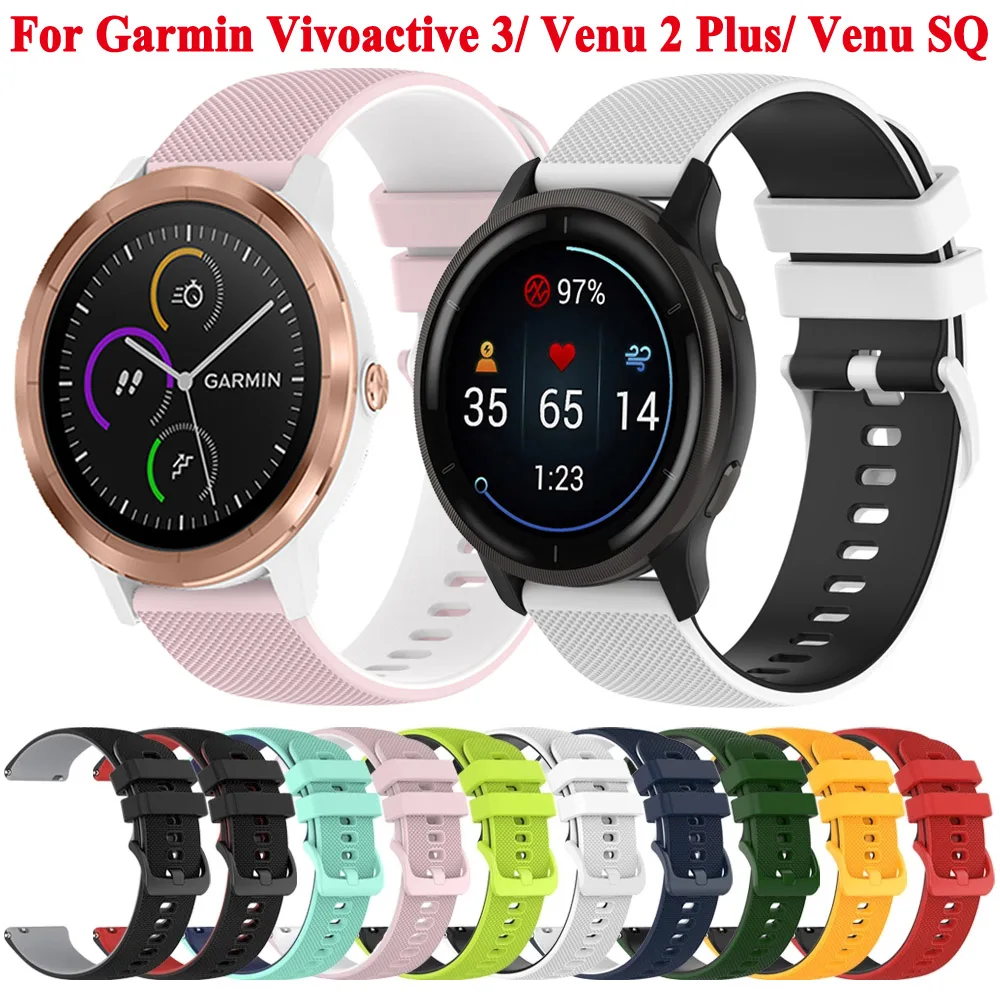 

Ремешок для женских часов 20 мм для Garmin Vivoactive 3 CAME 2 Plus Sq 2, браслет для часов Garmin Vivomove HR Forerunner 245 645 55