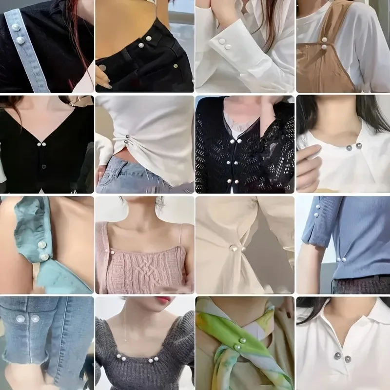 9개입 3색 안티쇼 옷핀 허리 버튼 다용도 장식 핀 셔츠 드레스 블라우스 플라스틱, 옷용 핀