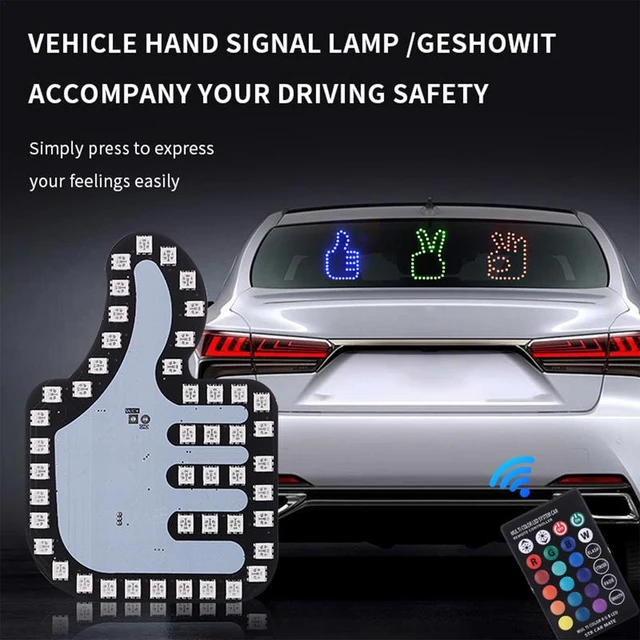 LED Illuminated Gesture Car Finger Light with Remote Hand Lamp