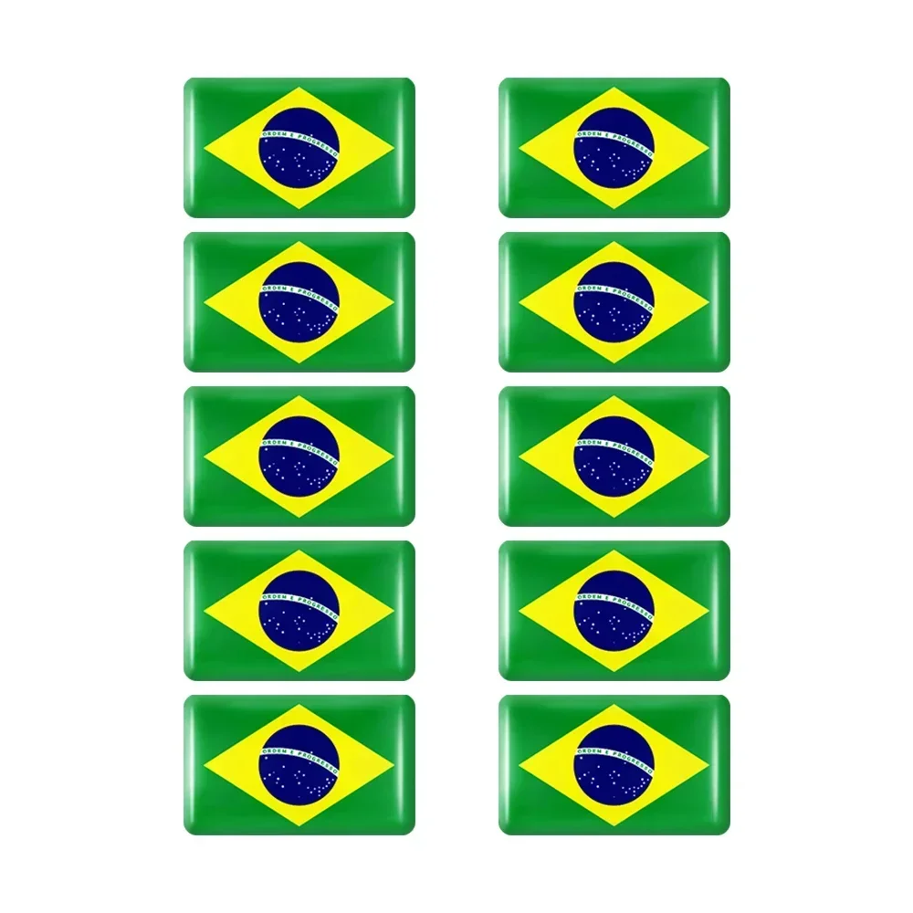 10pcs Epoxy Flag Car Stickers Set