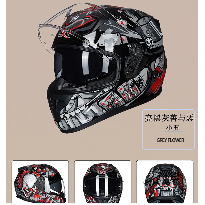 

GXT Full Face Racing Helmets Winter Warm Double Visor Motorcycle Helmet Motorbike Sports helmet