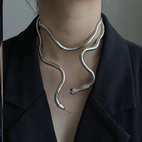 AENSOA 2025 nouveau Punk multicouche en alliage de métal or noir couleur Cool Bendy serpent collier Bracelet pour femmes hommes gros bijoux 2