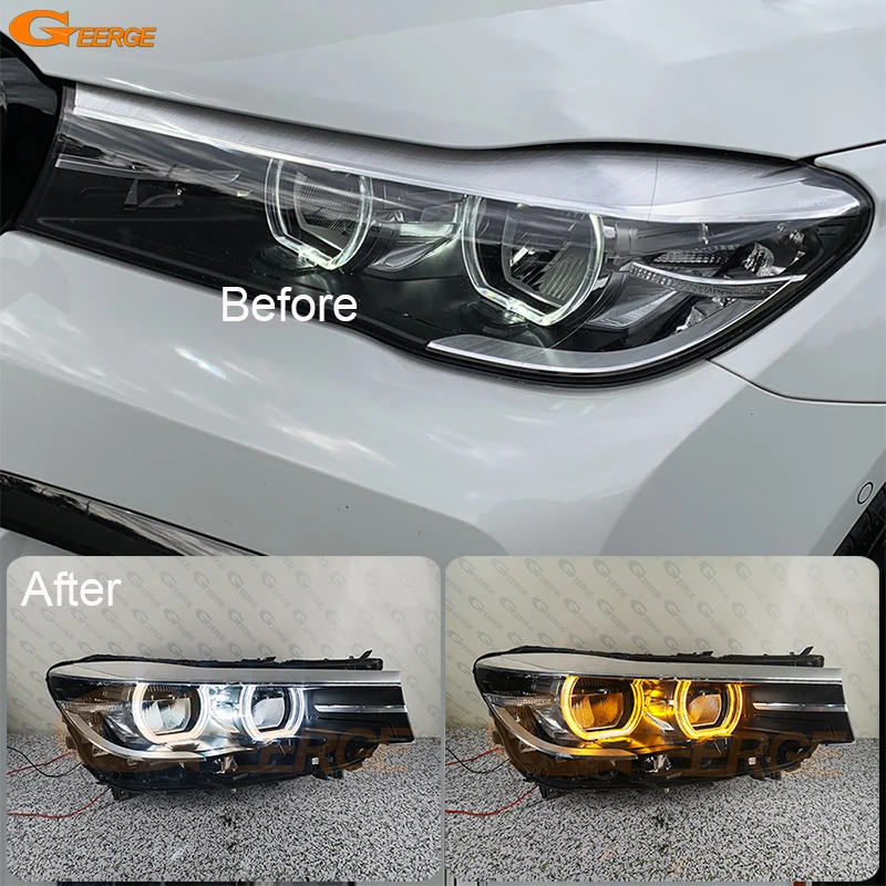 

For BMW 7 Series G11 G12 2015 2016 2017 2018 2019 Ultra Bright Day Light Turn Signal DTM Style LED Angel Eyes Kit Halo Rings
