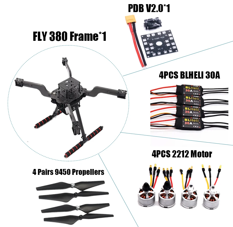 Rctosky Open Source New Smart Drone FLY380Mm Pix Quadrotor Upturned ...