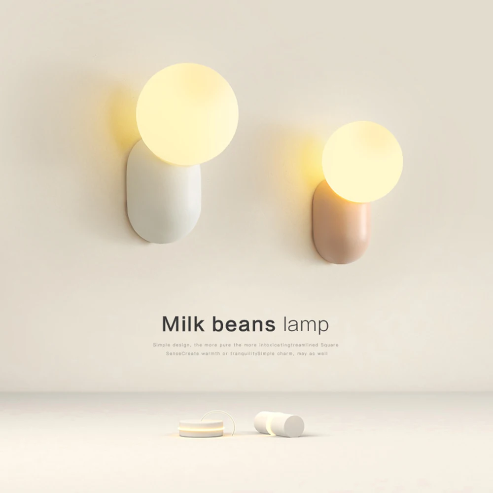 Cute Cream LED Wall Lamp Bedroom Living Children's room Bathroom Bedside Mirror Decoration Lighting Fixtures Wall Sconce Lights