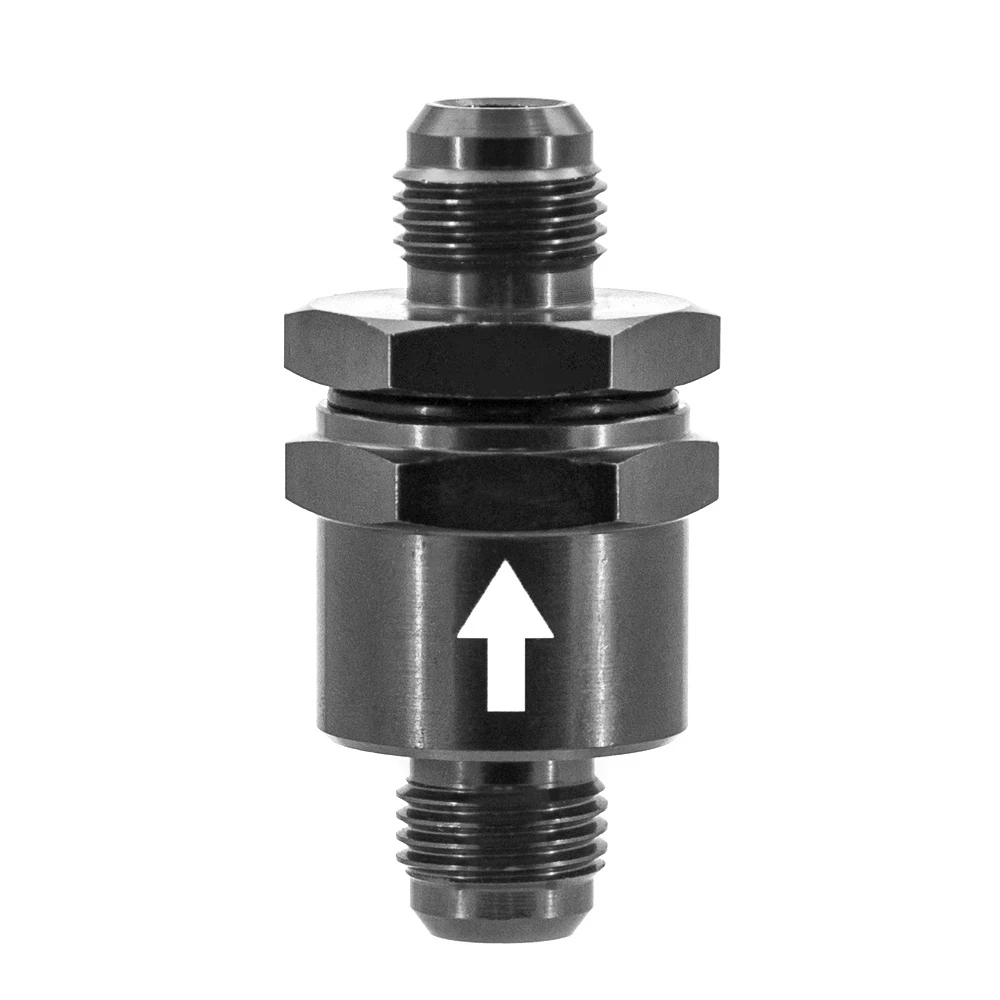 An6 Valvola Di Ritegno Unidirezionale Senza Ritorno Benzina Diesel Alluminio Anodizzato Nero Blu Colore Rosso