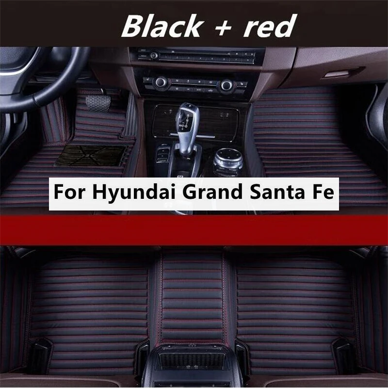 

Transverse grain Custom Car Floor Mats For Hyundai Grand Santa Fe Foot Coche Accessories Auto Carpets