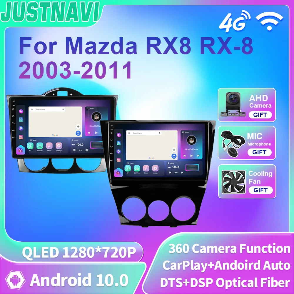 

JUSTNAVI Car Radio For Mazda RX8 RX-8 2003-2011 Stereo Multimedia Player 2Din Autoradio Carplay Audio Video DSP Navigation GPS