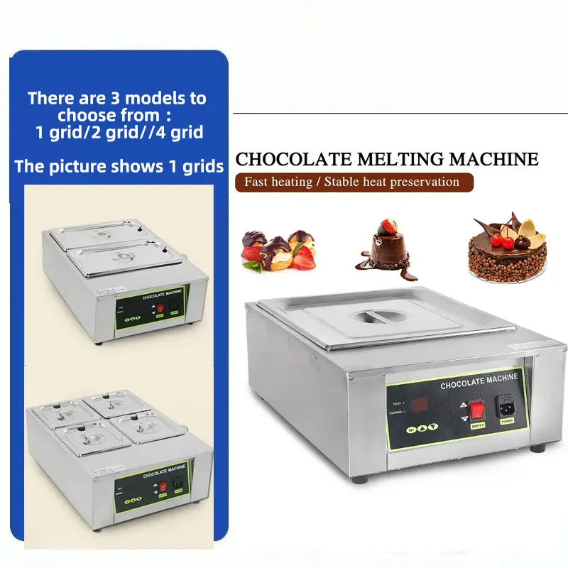 LX 1/2/4 Lattice Chocolate Melting Furnace Electric Chocolate Melting Machine Tempering Machine Heating Stove 1