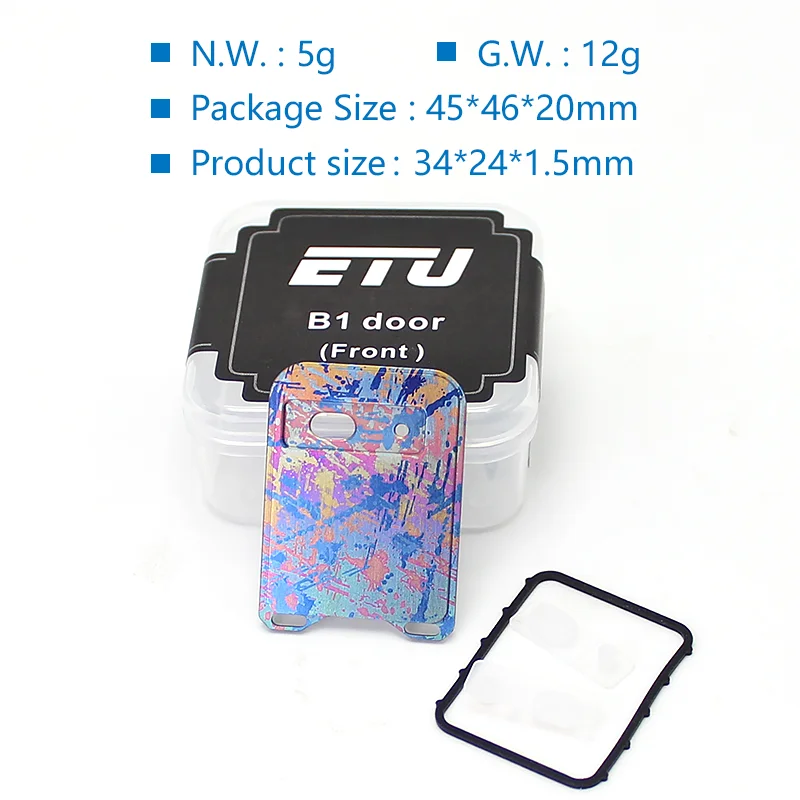 Replacement ETU B1 Front And Back Door Panel For BB Mod Billet Box Mods  Spacepod By Mission XV Boro Tank Titanium Alloy Material