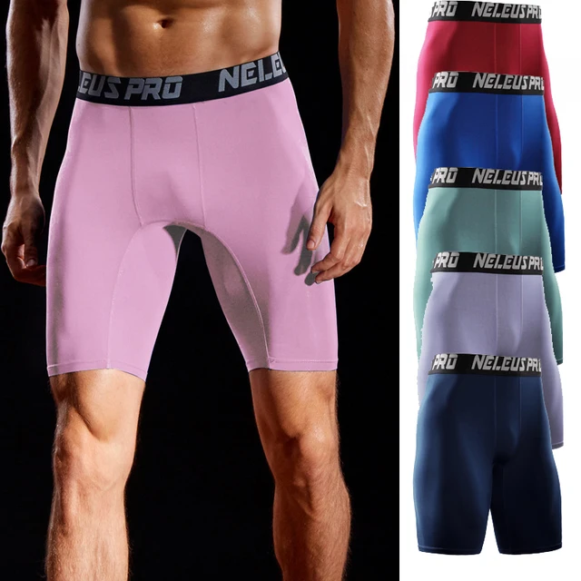 Men Compression Sport Shorts High Waist Gym Running Leggings Quick Dry Fitness Basketball Shorts Training Tights Man Sportswear