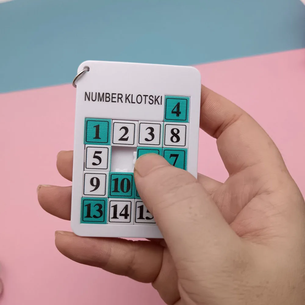 Number Klotski Pop Fidget Puzzle Keychain: Stress-Relieving Toy for Teens and Adults