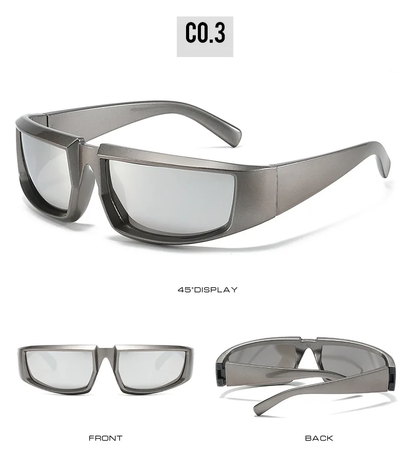 Radfahren Sport Steampunk Sonnenbrille 2023 Frauen Punk Goggle Marke Designer Sonnenbrille Männer Sier Spiegel Shades Reiten_voghion.com