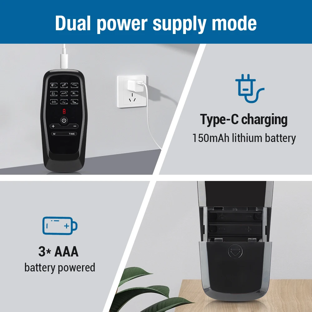 Household Massage Therapy Electric Muscle Stimulator 9 Modes 30 Gears Dual Pulse Dual Output Digital Physiotherapy Massager