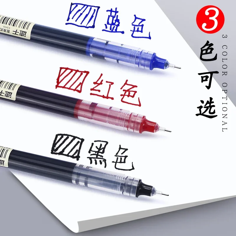 8pcs Roller Ball Pens Straight Liquid Gel Pen for Examination 0.5 Needle High-Capacity Black Red Blue Quick Drying Student 5