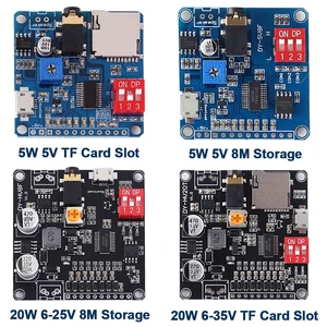 Модуль воспроизведения голоса для Arduino MP3 музыкальный плеер UART I/O усилитель триггера класса D 5 Вт/20 Вт 8 м Flash DC 5 В/6 В-35 В подарок «сделай сам»