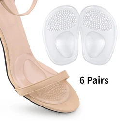 Silicone Massage Anti - Slip High Heel Insoles - Pain Relief Forefoot Pads (6 Pairs)