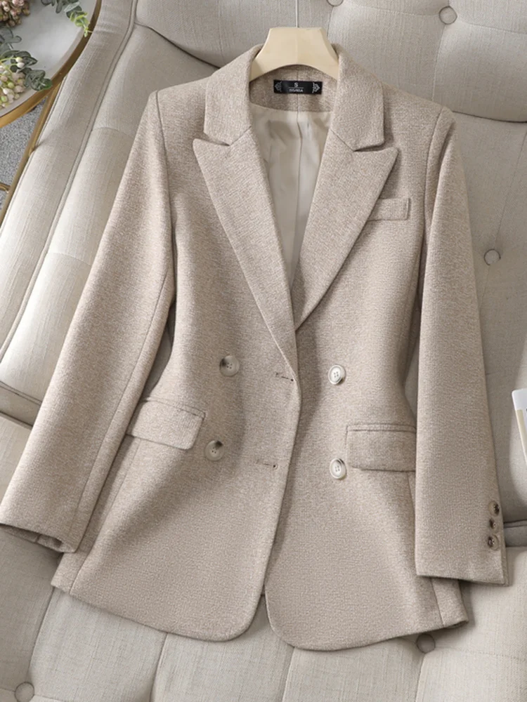 

Элегантные Осенние блейзеры для женщин 2023 куртки пальто двубортные повседневные женские блейзеры верхняя одежда женский офисный Топ