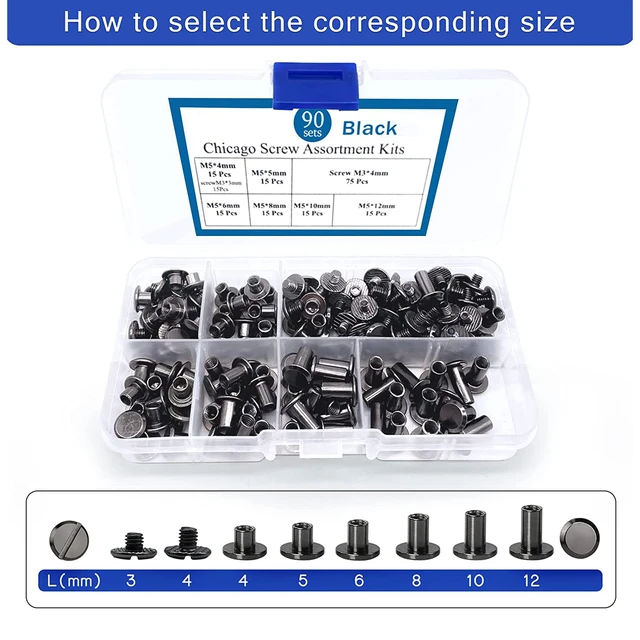 3/8 Chicago Screws, 10 Pack