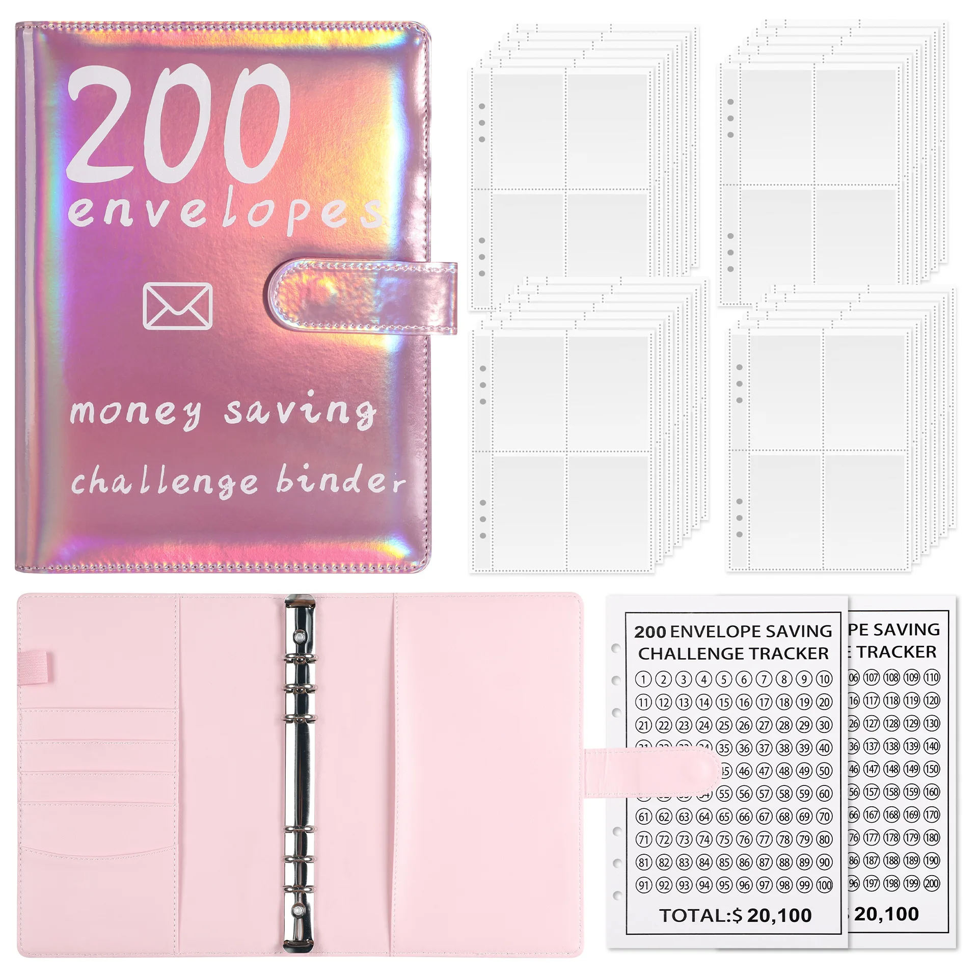 100 Envelope Challenge 200 Days To Save Money This Cash Envelope Savings Book Savings Book