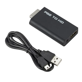 For PS2 to HDMI-compatible Converter Full HD Audio Video Adapter 480i/480p/576i with 3.5mm Audio Output for All PS2 Display Mode