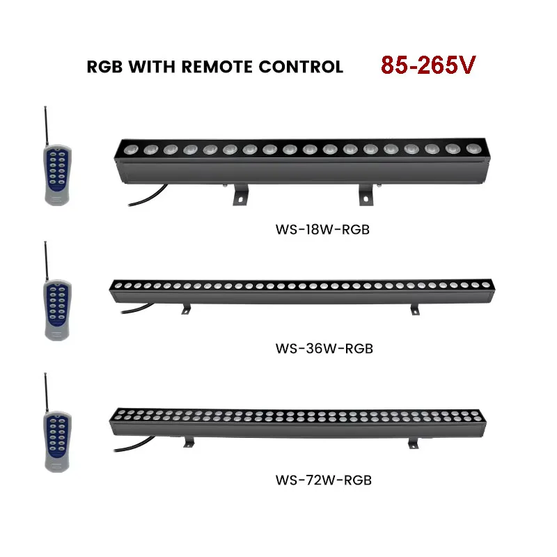 18W 36W 72W LED Wall Washer Light Linear Bar Floodlight Outdoor Wall Lamp 85-265V Landscape Light IP65 Waterproof