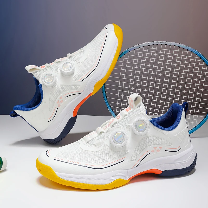 Men's Badminton Shoes Women's Non Slip Tennis Shoes Colorful Soles Training Specific Sports Shoe Breathable Outdoor Sneakers