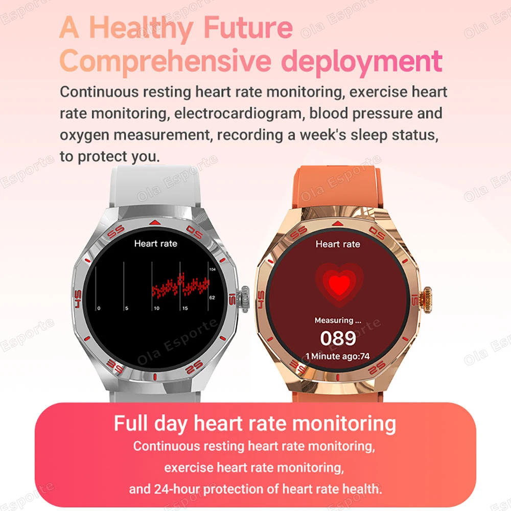 New Smartwatch 1.46" AMOLED Screen GPS Track Smart Watch Waterproof Bluetooth Call Health Monitor Sports Men Women Holiday Gifts