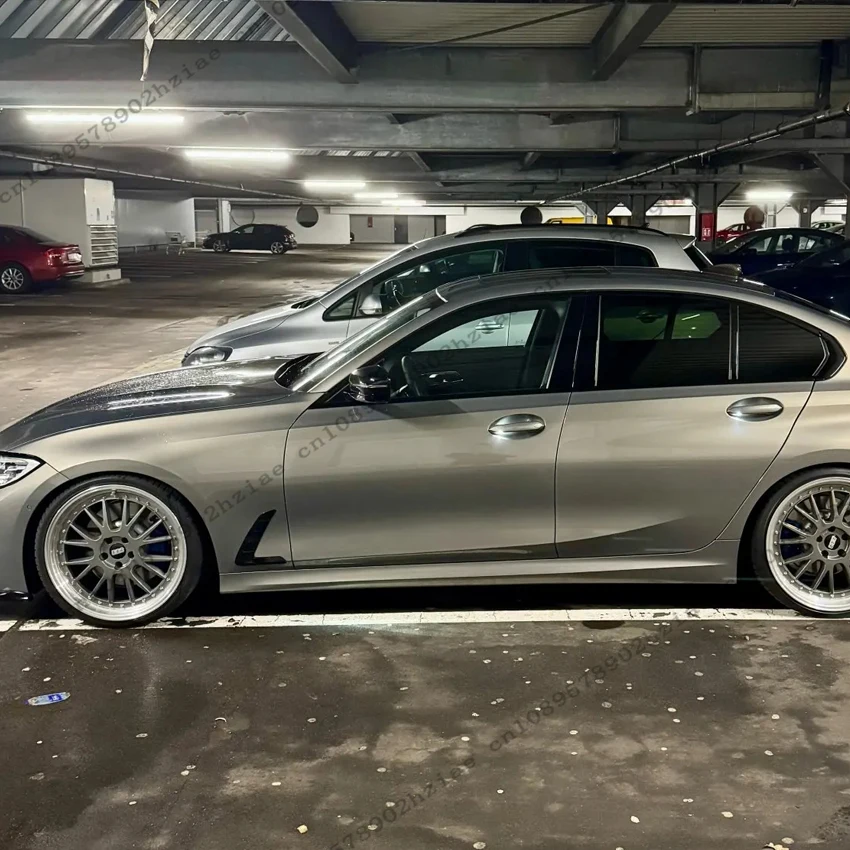 BMW 3 시리즈 G20 G21 320i 330d 330i 330e M340i 2019-2025 차량용 사이드 에어 가이드 벤트 프레임 사이드 스커트 스티커 트림 바디 키트