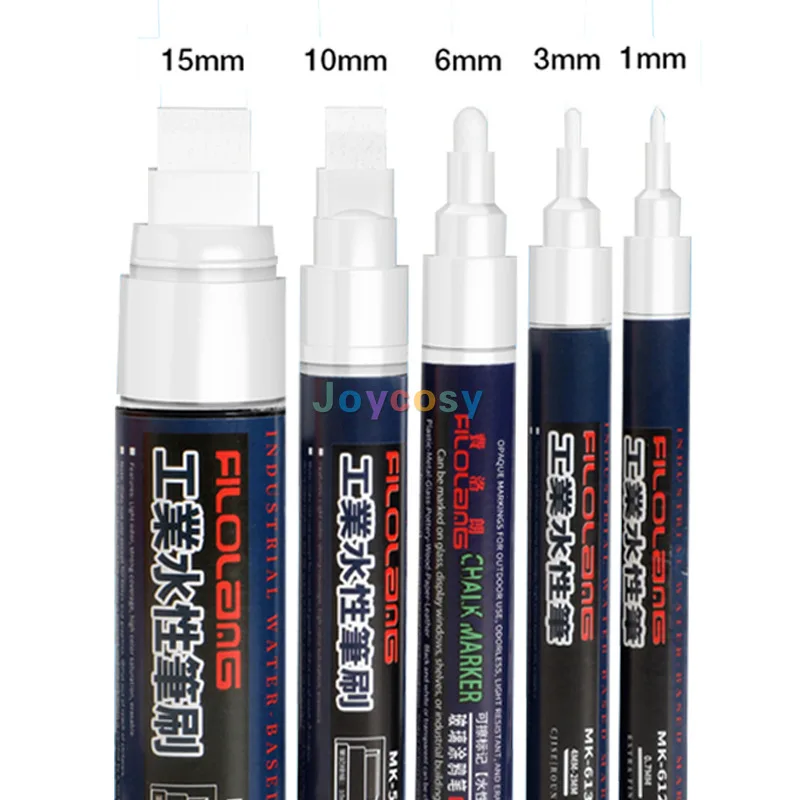 12개입 필로랑 화이트 분필 마커 지울 수 있는, 수성, 창문, 유리 보드 및 산업용 1.0mm 강력한 접착력으로 선명한 표시