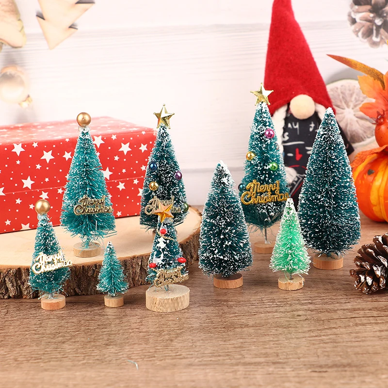 

4Pcs/Set 1:12 Dollhouse Miniature Christmas Tree Cedar Tree Snowflake Pine Needle Tree For Doll House Garden Decor Toys Gift